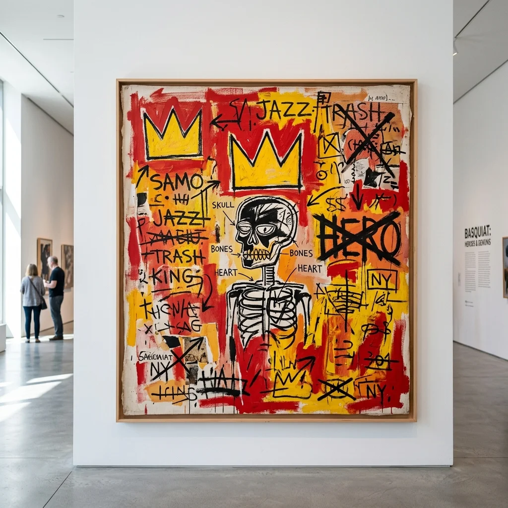 Ilustración conceptual para el artículo 'Jean Michel Basquiat' de G. M. Lianes